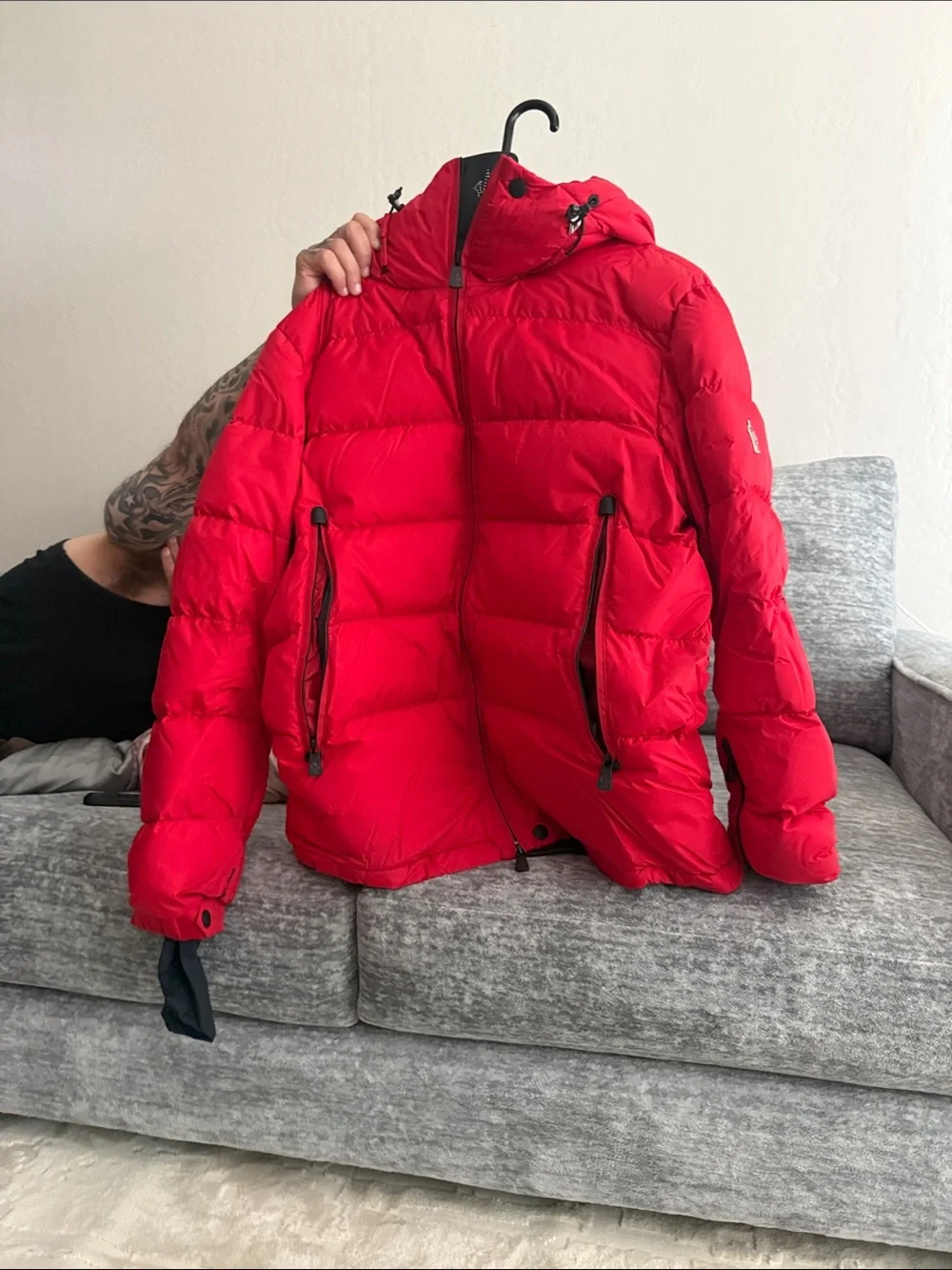Moncler Red Puffer Jacket in Gift Box